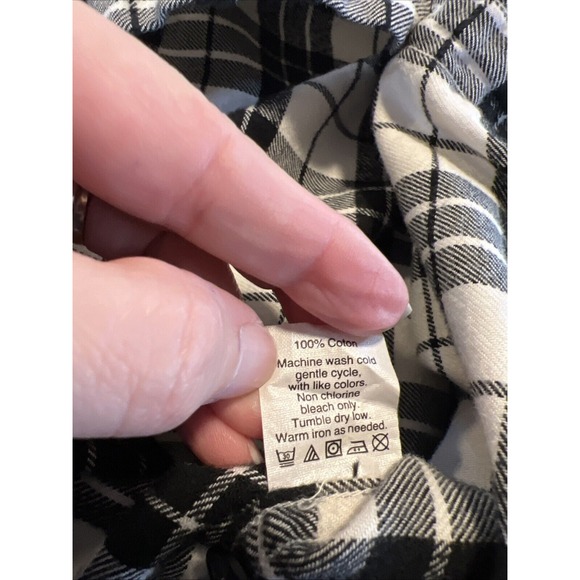 J Crew Slim Fit Plaid Flannel Button Up Shirt Mens Large Black White Cotton - Picture 6 of 8